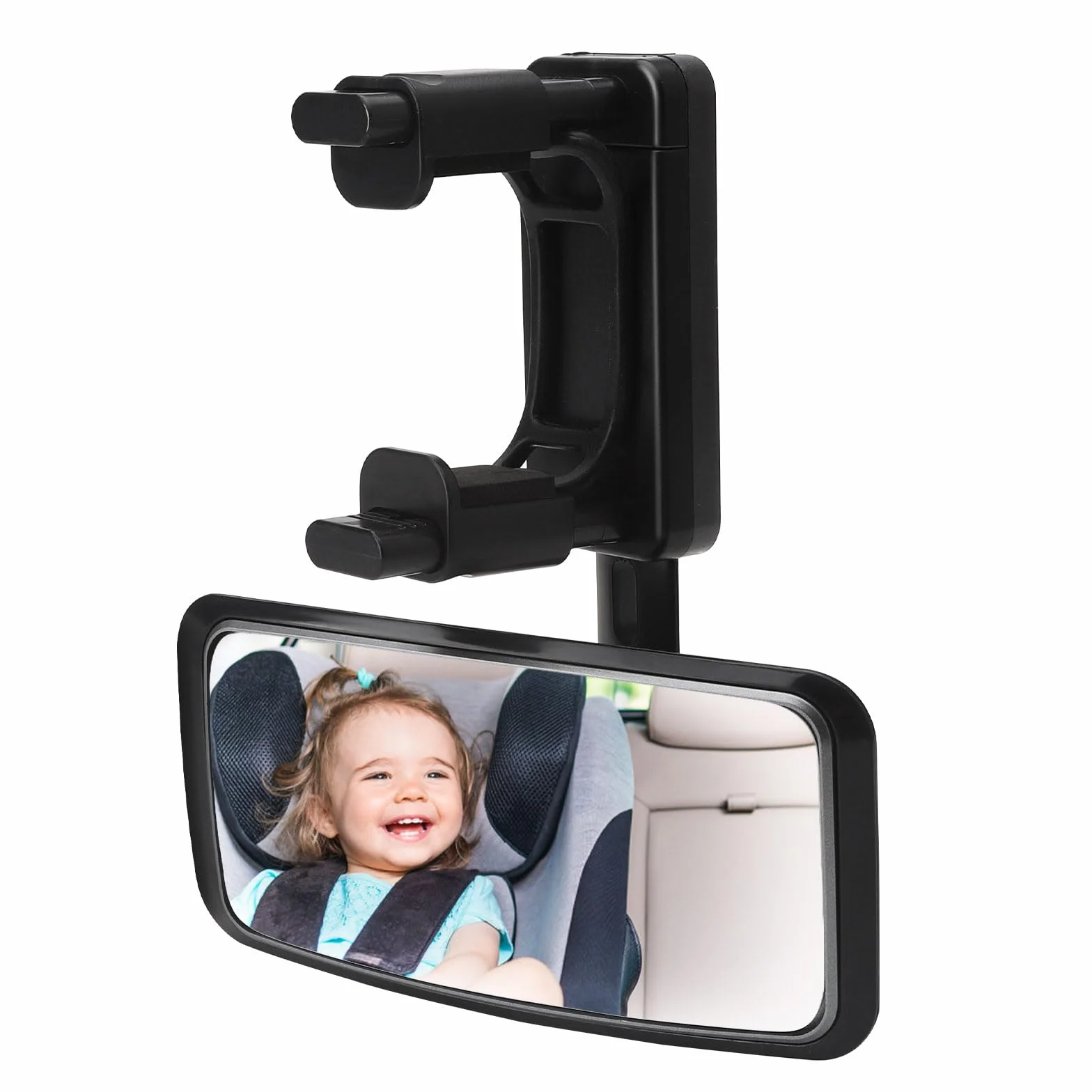 Espejo trasero para bebés, giratorio 360°, espejo para coche para bebé, espejo retrovisor para coche con gancho clip, espejo retrovisor para asiento infantil y asiento de bebé para todo tipo de