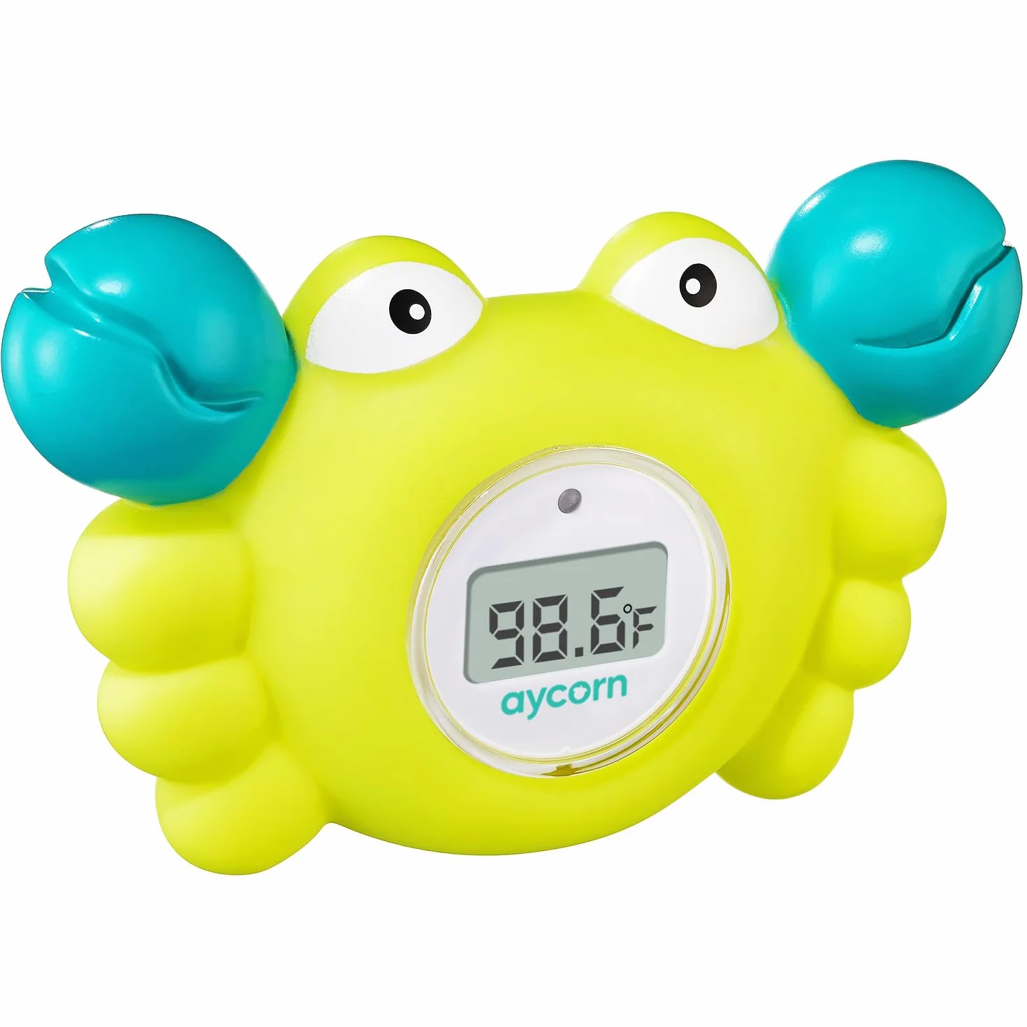 Aycorn Termometro Bañera Bebe y Habitación con alarma de advertencia LED. Sin BPA. Pulsar y Listo - Termometro bañera digital