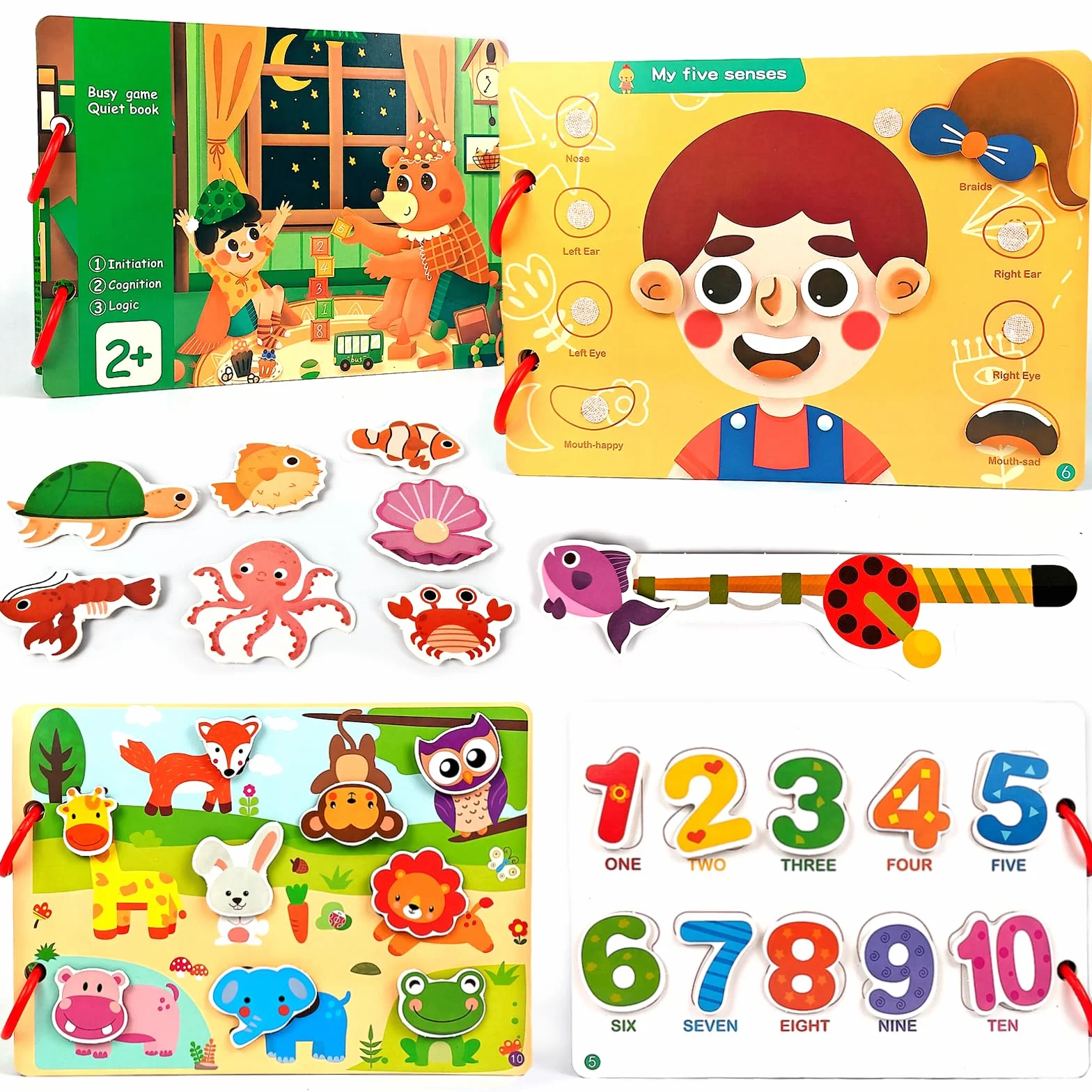 Busy Book Juguetes Niños 1 2 3 4 5 años, Juguetes Montessori Libro, Tablero Sensorial Montessori Juguetes Motoras Finas, Juegos Educativos Niños 2 3 4 Años, Regalos Niños Niña