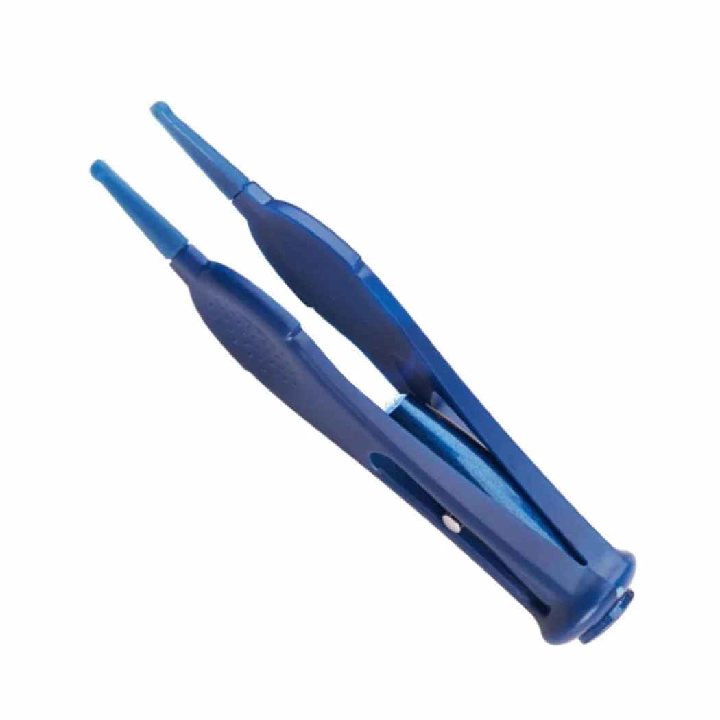 Binnan Pinzas de Limpieza de Nariz para Bebés con Luz LED, Pinza Nasal para Bebés, Cabeza Redonda, Herramientas de Limpias Cuidado para Oreja, Boca, Nariz y Ombligo (Azul)