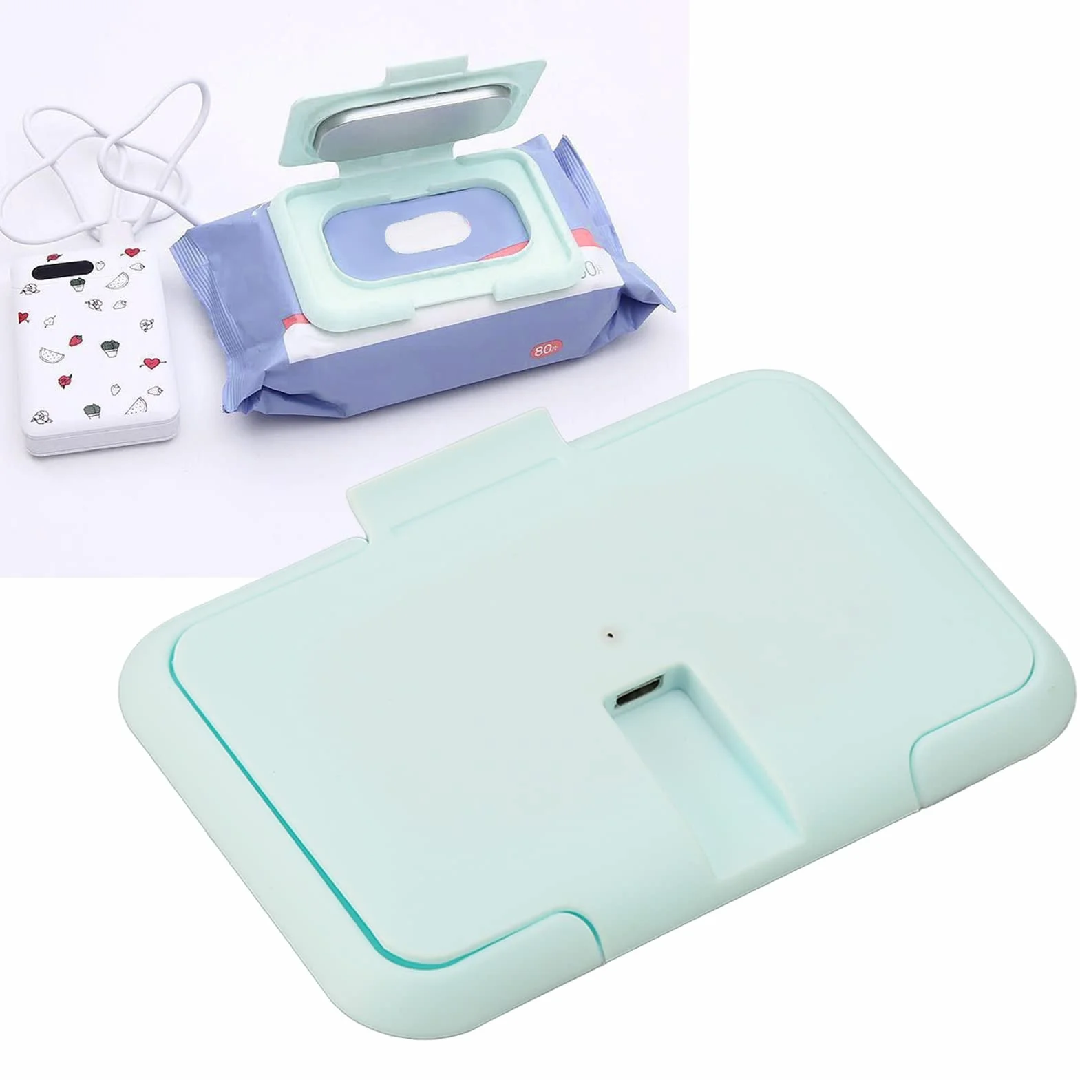 Calentador de Toallitas para Bebé, Calentador Toallitas Humedas Bebe, Dispensador de Toallitas Calientes Ultrafinas USB Ultradelgadas con Temperatura Constante y Portátil