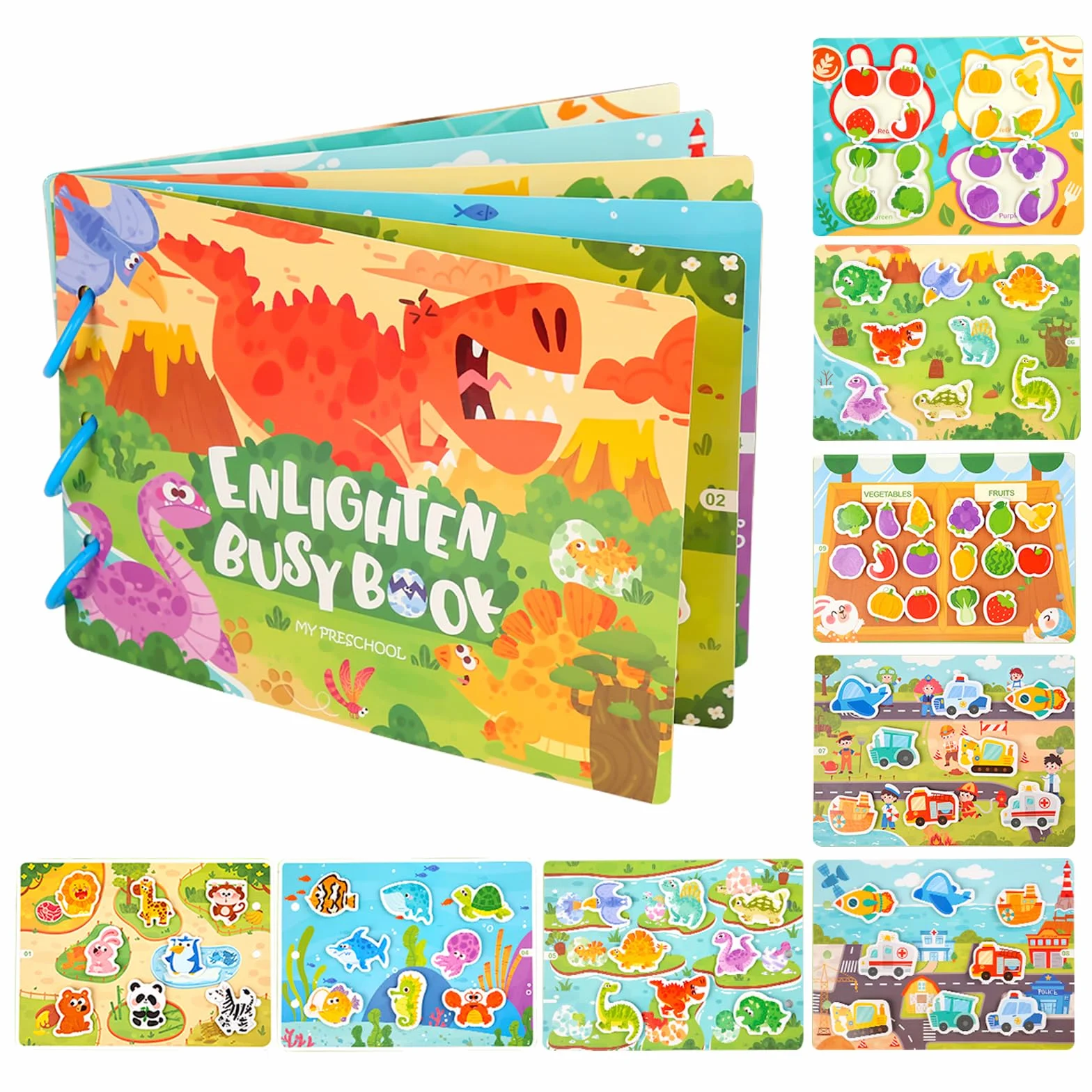 Juguetes Montessori 1 2 3, Enlighten Busy Book, Juegos Educativos Niños 1 Años, Juguetes Niños 2 Años, Libro Bebe 1 Año, Busy Board, Motricidad Fina, Regalo Niño Niña 1-3
