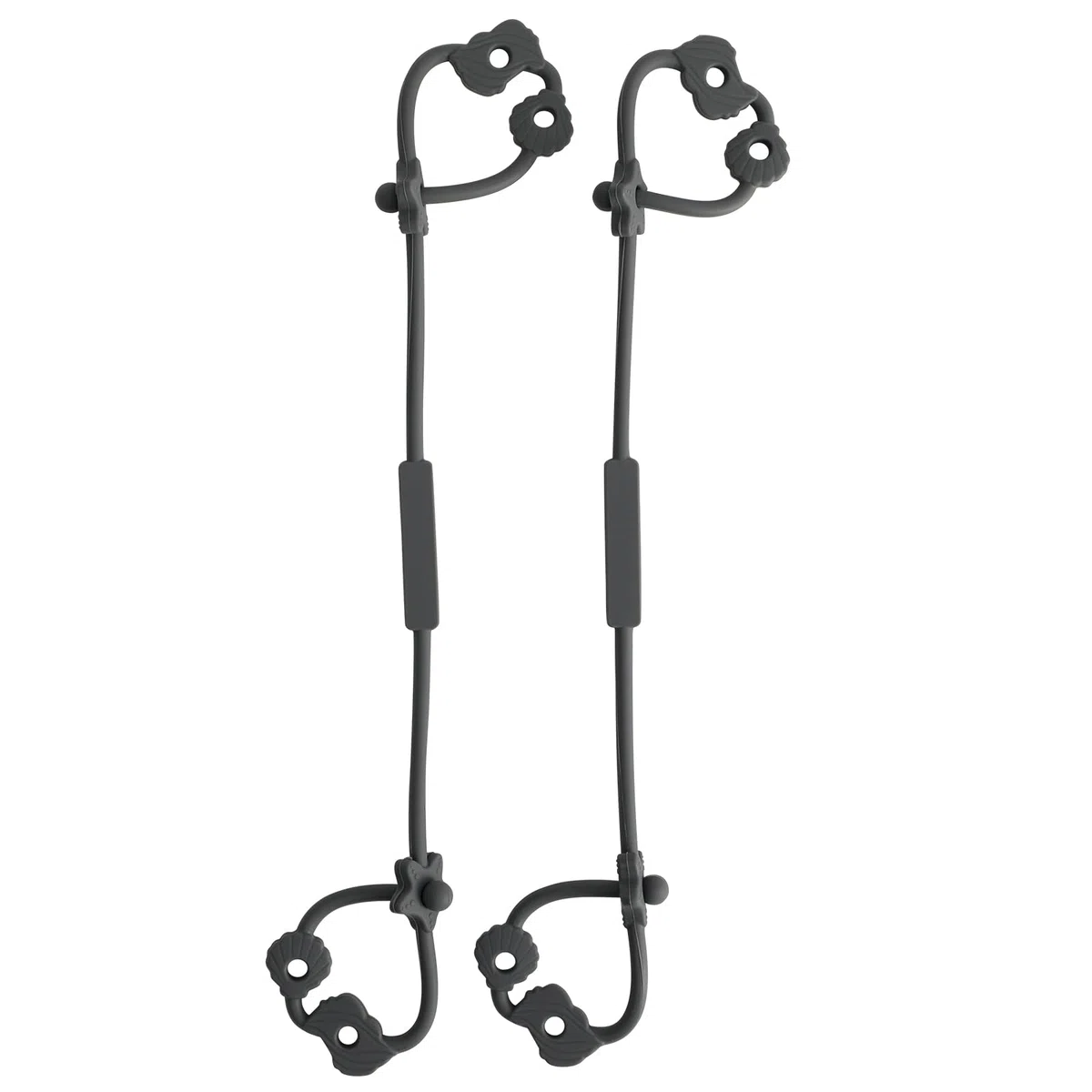 Cup Catcher, Juguetes Cinturones de Seguridad Vasos Correa de Soporte para Cochecito Silla Alta Asiento de Coche de Silicona de Grado Alimenticio 100% Libre de BPA Paquete de 2 (Gris Oscuro x 2)