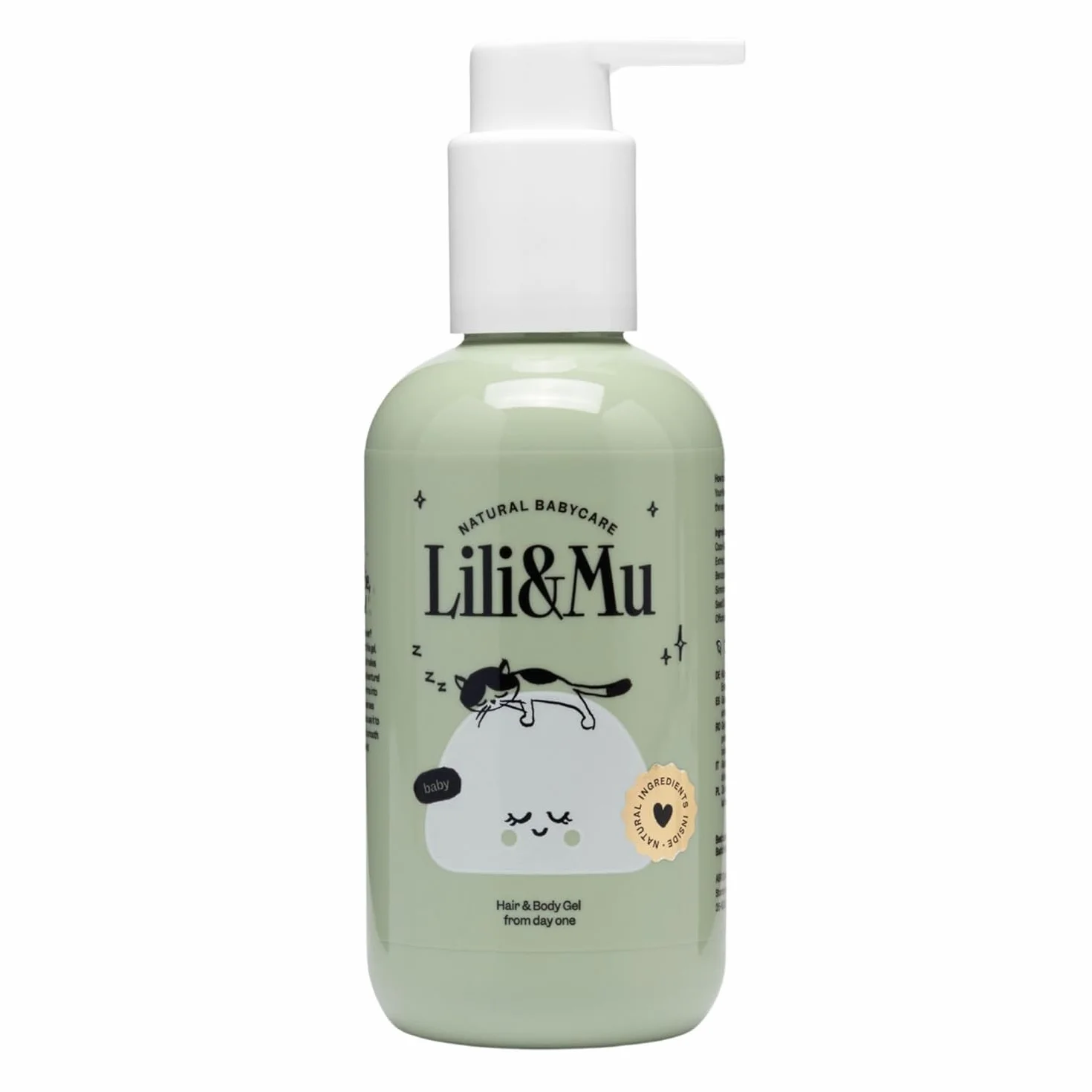 Lili&Mu Champú para Bebé y Gel de Ducha 200 ml - Desde el 1er Día, Dermatológicamente Probado - Alantoína, Aceite de Jojoba, Caléndula, Aloe Vera - Espuma de Baño, Cosmética Natural