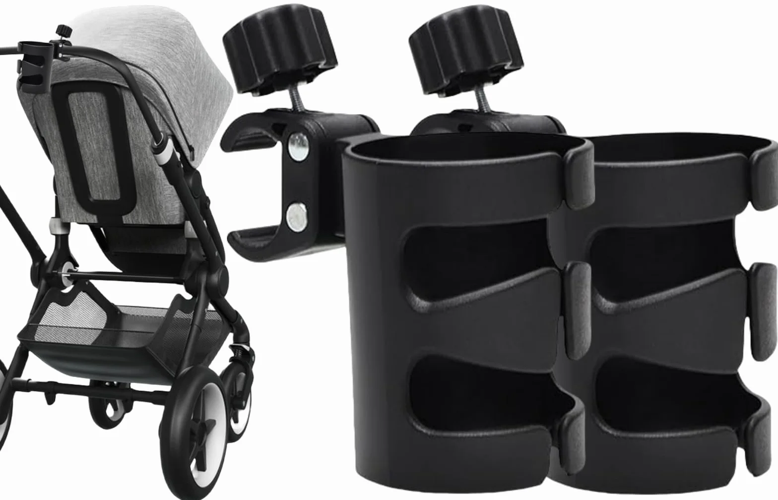 Portavasos para Cochecito,2 piezas Sujetavasos para Padres para Silla de Paseo,Soporte para Bebidas para Cochecito de Bebé,Soporte para Silla de Ruedas,Bicicletas,Carrito Bebe,Scooters