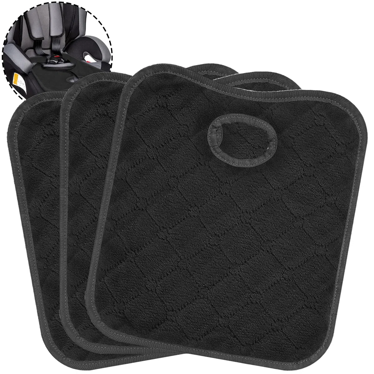 3 Protectores de Asiento de Coche para Entrenamiento de Orinal | Protector Impermeable para Asiento de Bebé | Accesorios para Cochecito (Negro)