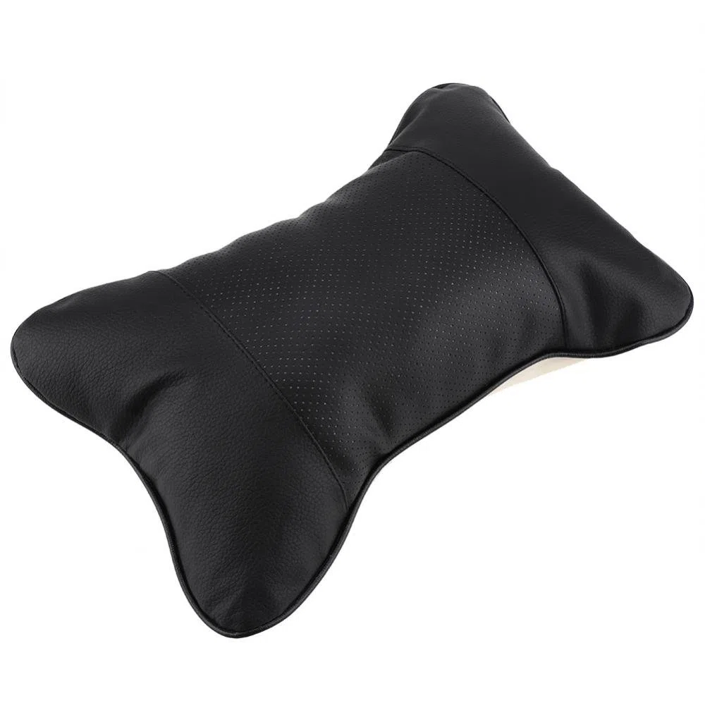 Almohada suave y transpirable para reposacabezas para el cuello, almohadilla de apoyo para la cabeza y el cuello para asiento de coche de viaje (negro)