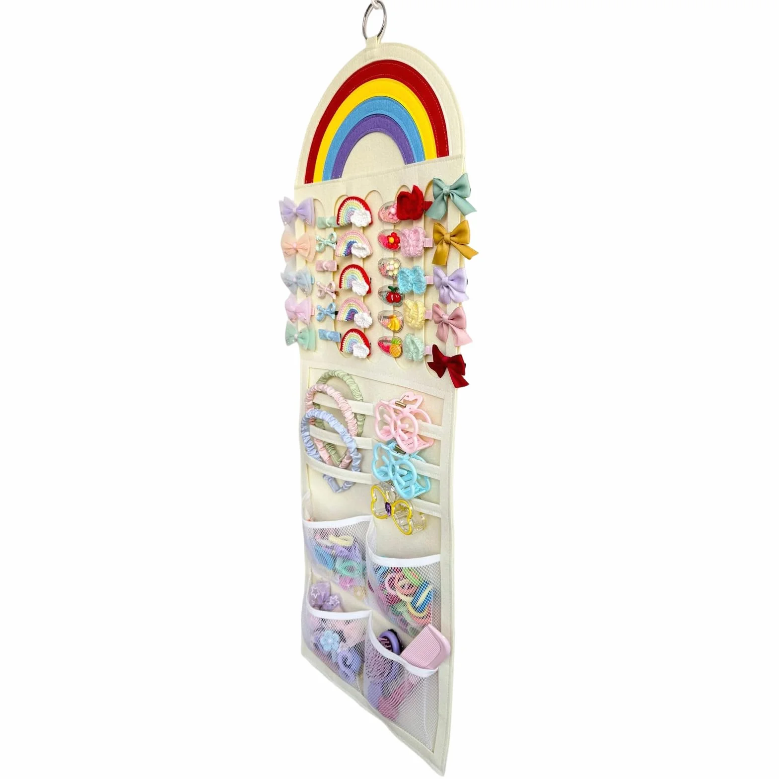 Puerta para el pelo Organizador de pared Almacenamiento para clips Gancho para gomas joyas con banda decoración armario